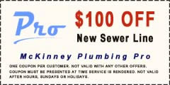 $100 off mckinney plumbers new sewer line coupon